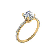 Solitaire bague diamant naturel rond 1.00 carat or jaune Sofia